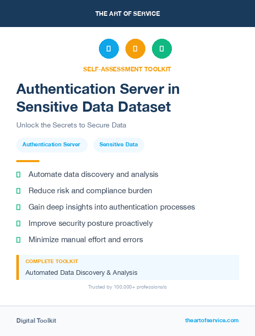 Authentication Server in Sensitive Data Dataset