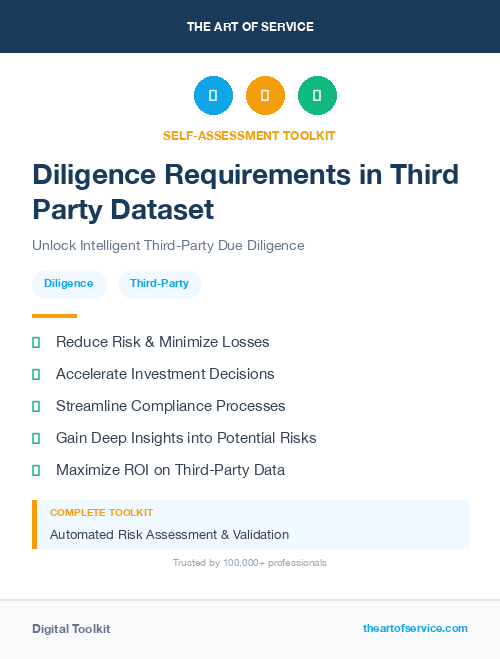 Diligence Requirements in Third Party Dataset