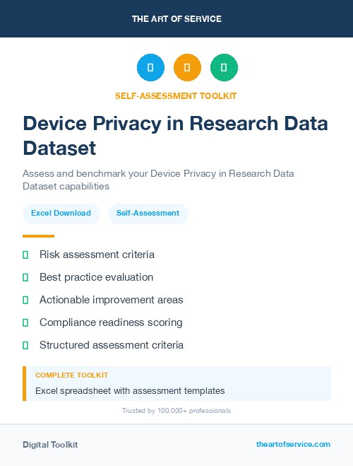 Device Privacy in Research Data Dataset