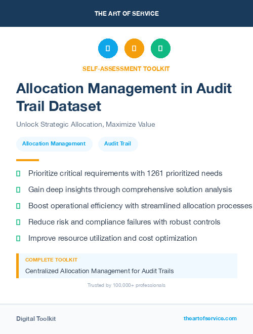 Allocation Management in Audit Trail Dataset