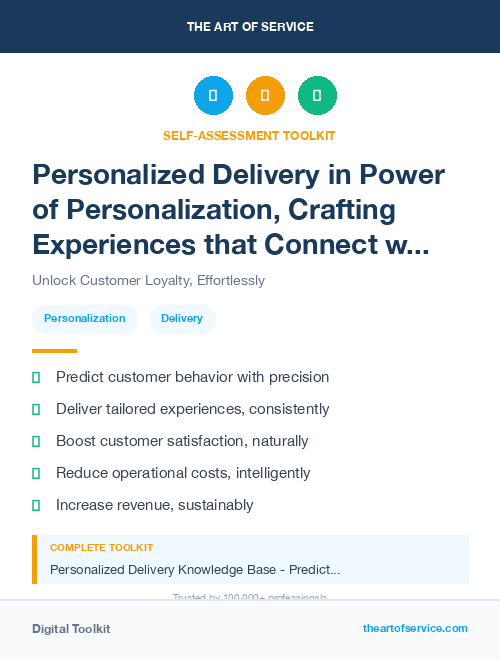 Personalized Delivery in Power of Personalization, Crafting Experiences that Connect with Your Customers Dataset