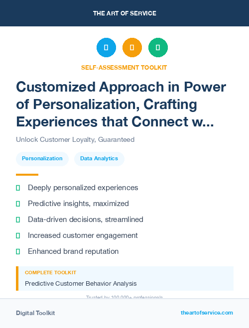 Customized Approach in Power of Personalization, Crafting Experiences that Connect with Your Customers Dataset