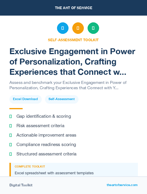 Exclusive Engagement in Power of Personalization, Crafting Experiences that Connect with Your Customers Dataset