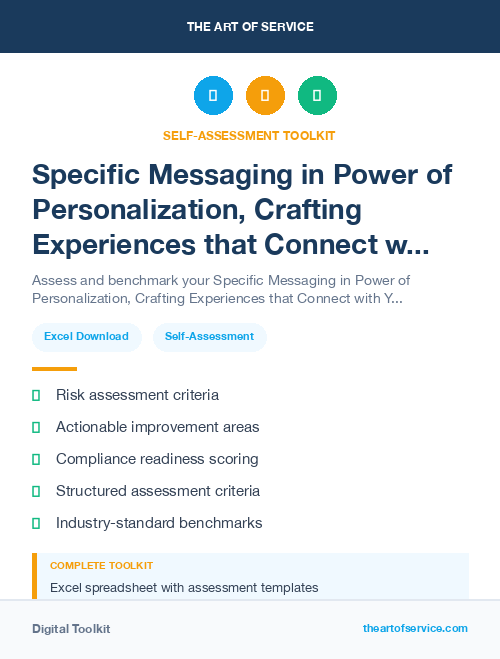Specific Messaging in Power of Personalization, Crafting Experiences that Connect with Your Customers Dataset