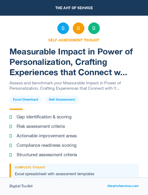 Measurable Impact in Power of Personalization, Crafting Experiences that Connect with Your Customers Dataset