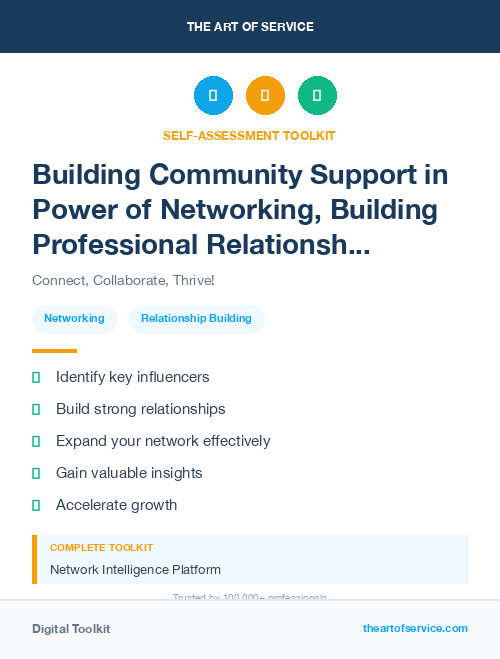 Building Community Support in Power of Networking, Building Professional Relationships Dataset