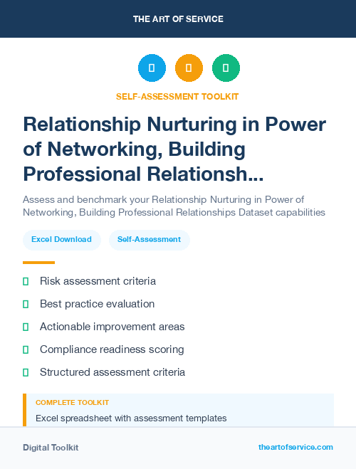 Relationship Nurturing in Power of Networking, Building Professional Relationships Dataset