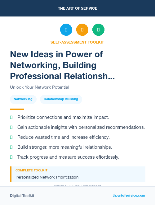 New Ideas in Power of Networking, Building Professional Relationships Dataset