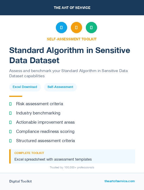 Standard Algorithm in Sensitive Data Dataset