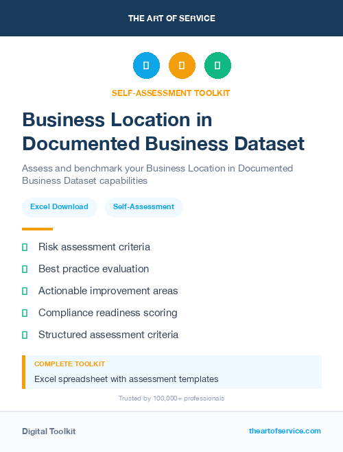 Business Location in Documented Business Dataset