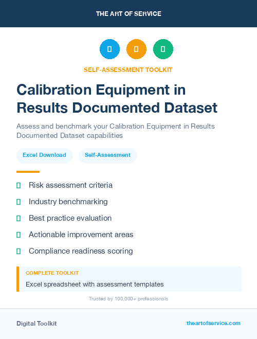 Calibration Equipment in Results Documented Dataset