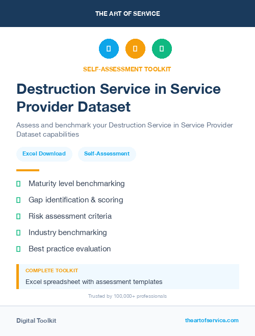 Destruction Service in Service Provider Dataset