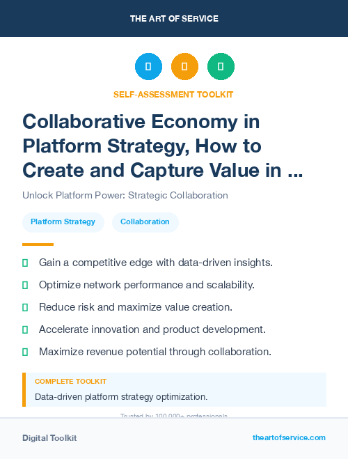 Collaborative Economy in Platform Strategy, How to Create and Capture Value in the Networked Business World Dataset