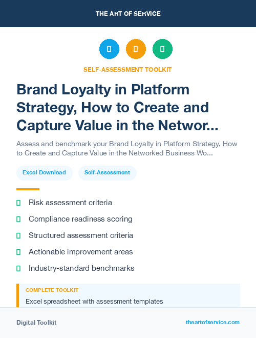 Brand Loyalty in Platform Strategy, How to Create and Capture Value in the Networked Business World Dataset