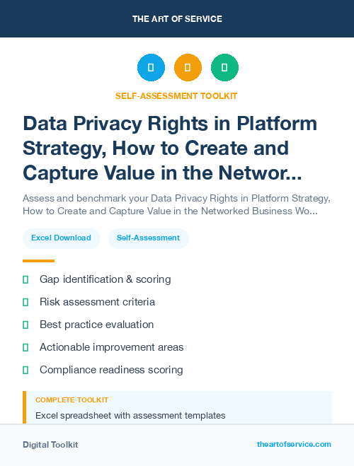 Data Privacy Rights in Platform Strategy, How to Create and Capture Value in the Networked Business World Dataset