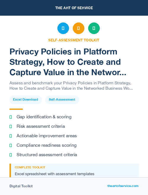 Privacy Policies in Platform Strategy, How to Create and Capture Value in the Networked Business World Dataset