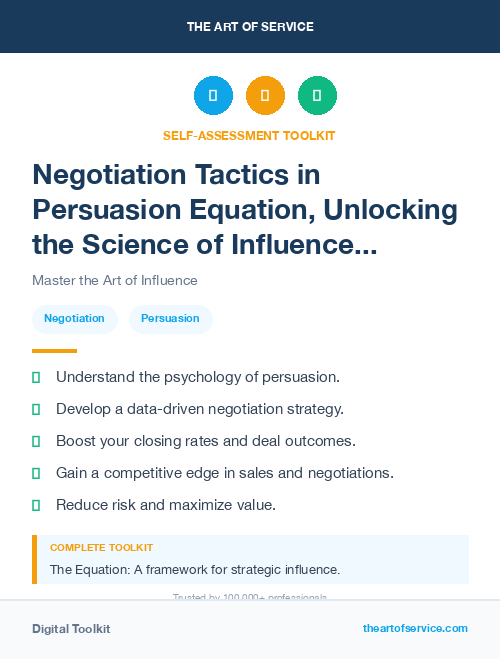 Negotiation Tactics in Persuasion Equation, Unlocking the Science of Influence in Marketing and Sales Dataset