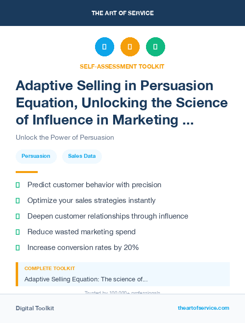 Adaptive Selling in Persuasion Equation, Unlocking the Science of Influence in Marketing and Sales Dataset