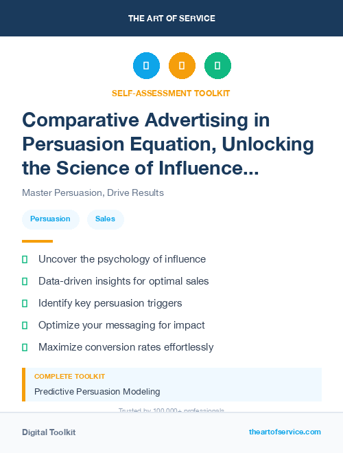 Comparative Advertising in Persuasion Equation, Unlocking the Science of Influence in Marketing and Sales Dataset