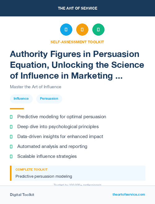 Authority Figures in Persuasion Equation, Unlocking the Science of Influence in Marketing and Sales Dataset