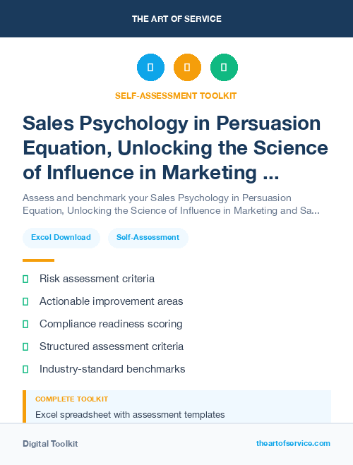 Sales Psychology in Persuasion Equation, Unlocking the Science of Influence in Marketing and Sales Dataset