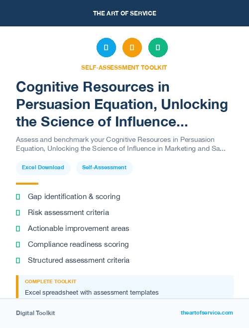 Cognitive Resources in Persuasion Equation, Unlocking the Science of Influence in Marketing and Sales Dataset