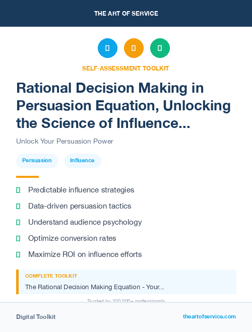 Rational Decision Making in Persuasion Equation, Unlocking the Science of Influence in Marketing and Sales Dataset