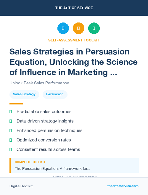 Sales Strategies in Persuasion Equation, Unlocking the Science of Influence in Marketing and Sales Dataset