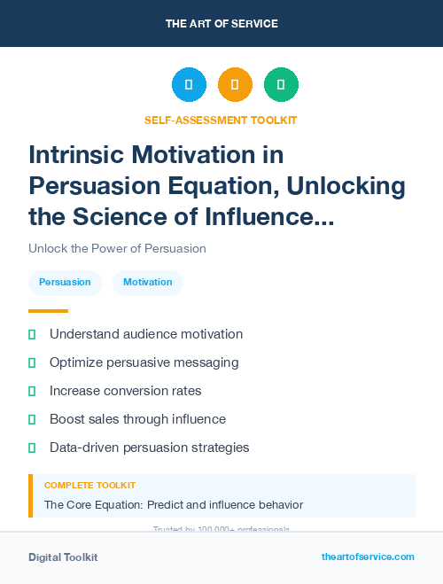 Intrinsic Motivation in Persuasion Equation, Unlocking the Science of Influence in Marketing and Sales Dataset