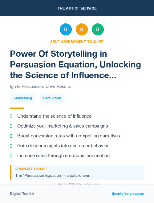 Power Of Storytelling in Persuasion Equation, Unlocking the Science of Influence in Marketing and Sales Dataset