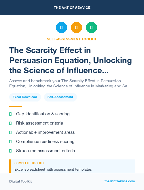 The Scarcity Effect in Persuasion Equation, Unlocking the Science of Influence in Marketing and Sales Dataset