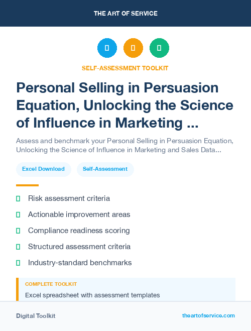 Personal Selling in Persuasion Equation, Unlocking the Science of Influence in Marketing and Sales Dataset