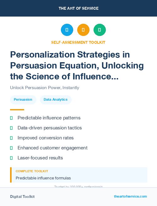 Personalization Strategies in Persuasion Equation, Unlocking the Science of Influence in Marketing and Sales Dataset