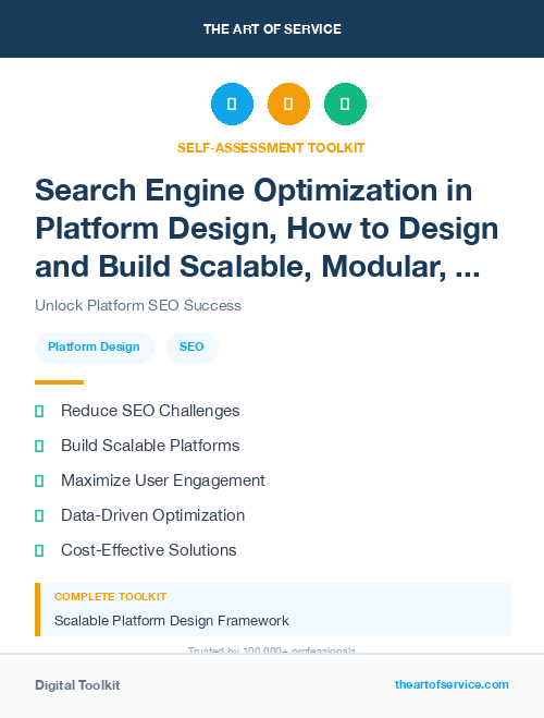 Search Engine Optimization in Platform Design, How to Design and Build Scalable, Modular, and User-Centric Platforms Dataset