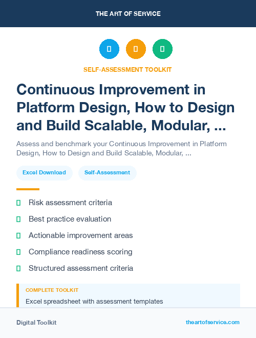 Continuous Improvement in Platform Design, How to Design and Build Scalable, Modular, and User-Centric Platforms Dataset