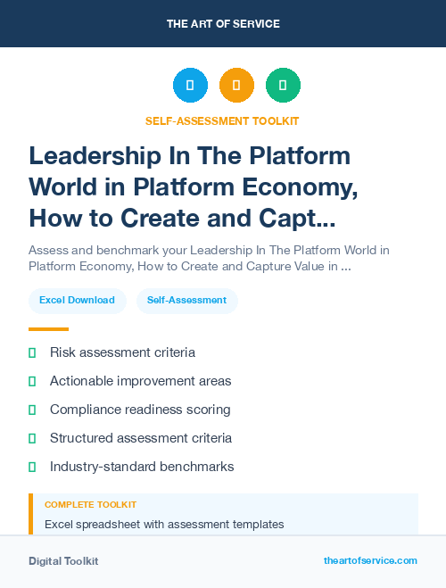 Leadership In The Platform World in Platform Economy, How to Create and Capture Value in the Networked Business World Dataset
