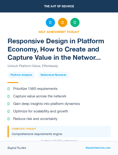 Responsive Design in Platform Economy, How to Create and Capture Value in the Networked Business World Dataset