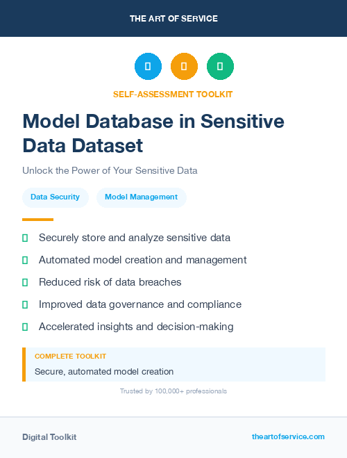 Model Database in Sensitive Data Dataset