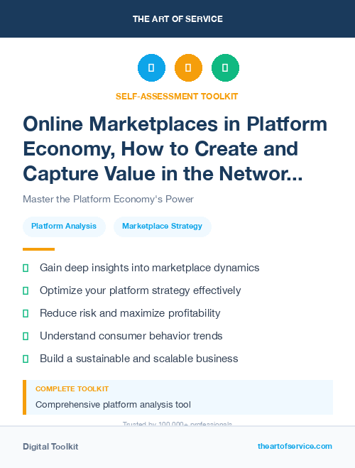 Online Marketplaces in Platform Economy, How to Create and Capture Value in the Networked Business World Dataset