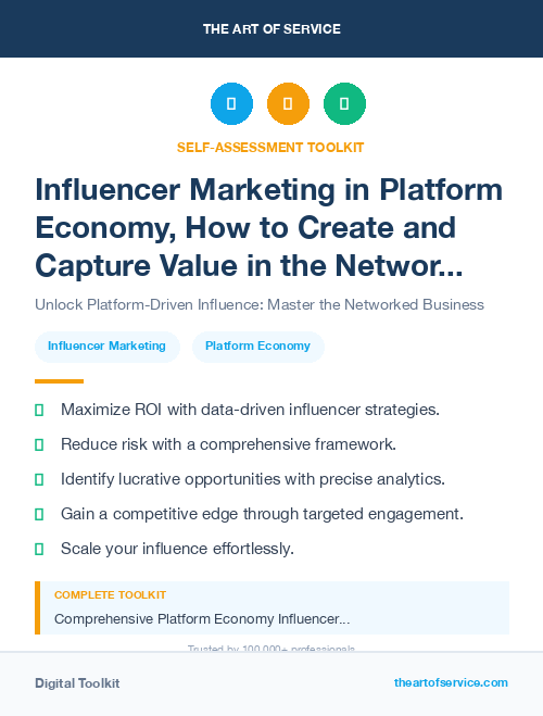 Influencer Marketing in Platform Economy, How to Create and Capture Value in the Networked Business World Dataset