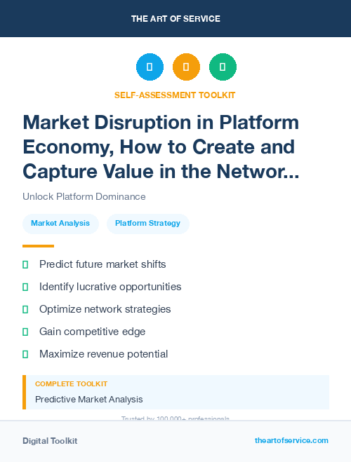 Market Disruption in Platform Economy, How to Create and Capture Value in the Networked Business World Dataset