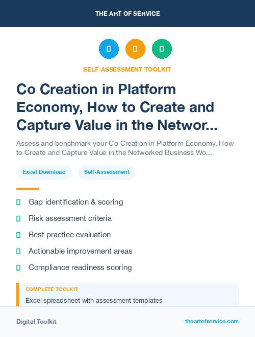 Co Creation in Platform Economy, How to Create and Capture Value in the Networked Business World Dataset