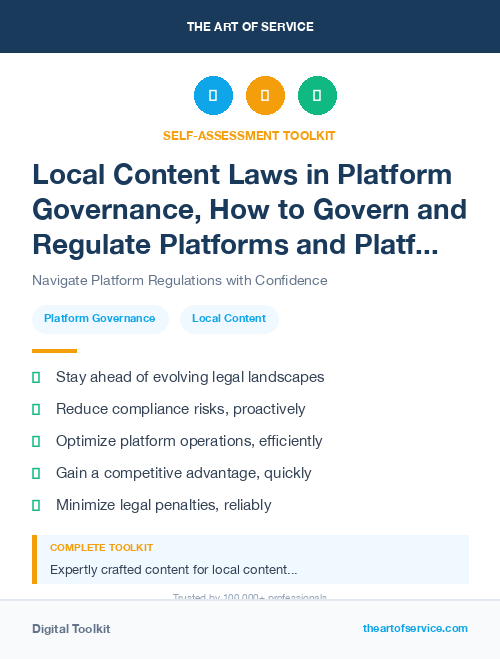 Local Content Laws in Platform Governance, How to Govern and Regulate Platforms and Platform Ecosystems Dataset