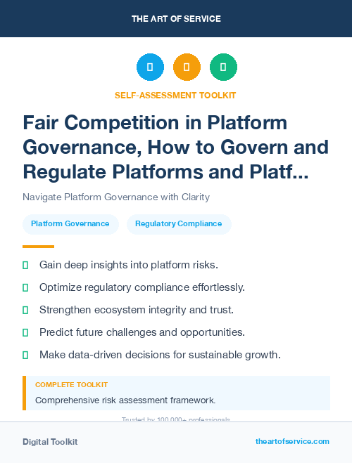 Fair Competition in Platform Governance, How to Govern and Regulate Platforms and Platform Ecosystems Dataset