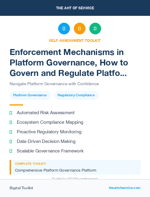 Enforcement Mechanisms in Platform Governance, How to Govern and Regulate Platforms and Platform Ecosystems Dataset