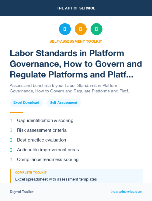 Labor Standards in Platform Governance, How to Govern and Regulate Platforms and Platform Ecosystems Dataset
