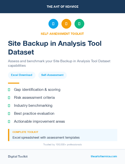 Site Backup in Analysis Tool Dataset