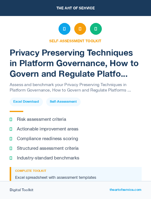 Privacy Preserving Techniques in Platform Governance, How to Govern and Regulate Platforms and Platform Ecosystems Dataset