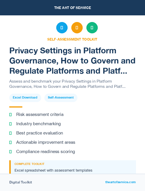 Privacy Settings in Platform Governance, How to Govern and Regulate Platforms and Platform Ecosystems Dataset