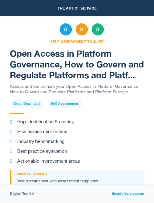 Open Access in Platform Governance, How to Govern and Regulate Platforms and Platform Ecosystems Dataset